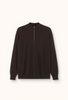 Genser - Regular Fit Half Zip Genser I Ull-Kasjmir Brown Flannel