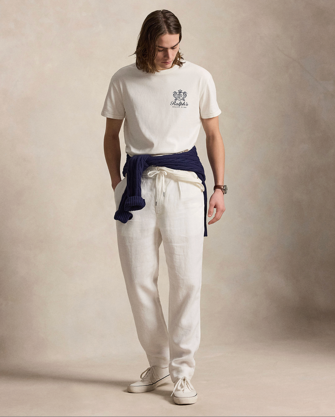 T skjorte - Classic Fit Jersey Graphic T shirt Deckwash White