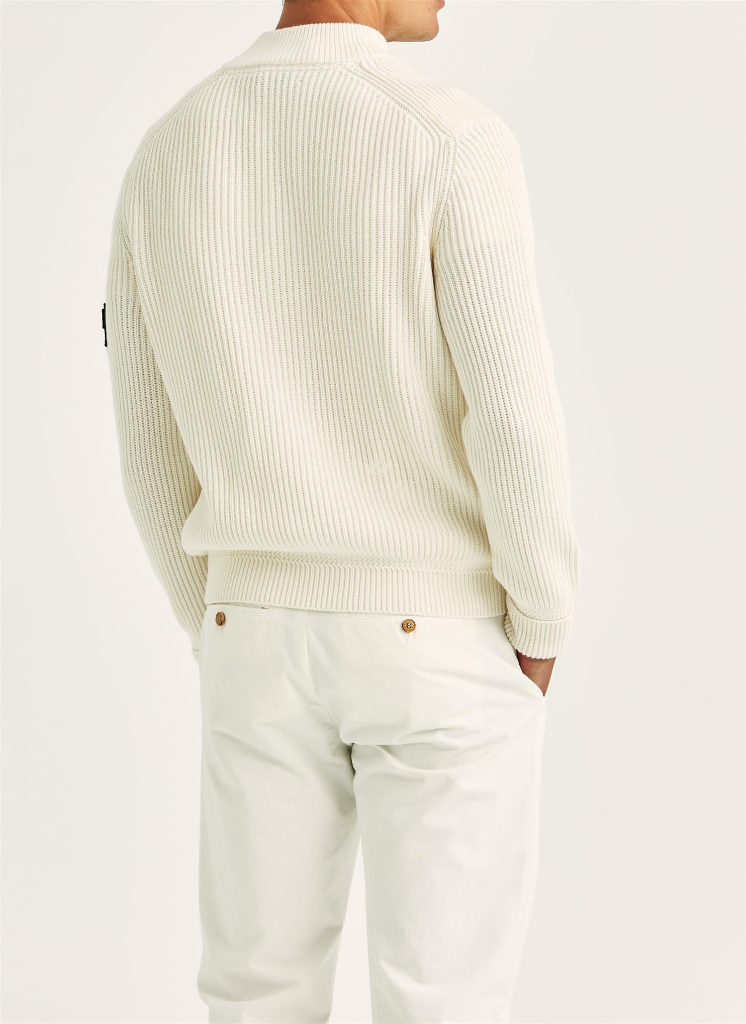 Cardigan - Brenton Zip Cardigan Off White