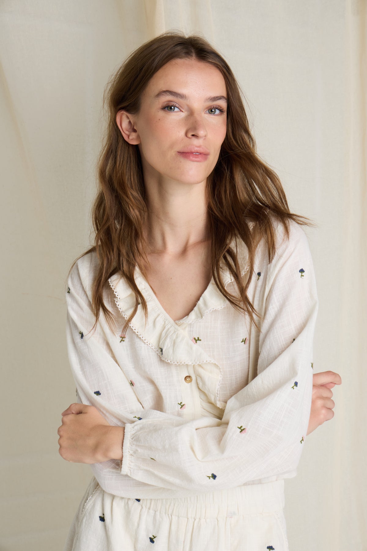 Bluse - Irmary Embroidery Flower Multi