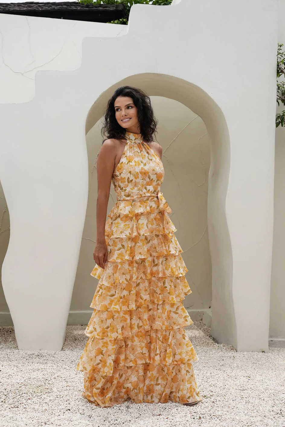 Kjole - Angel Maxi Halterneck Sunlit