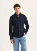 Skjorte - Camden Pique Shirt Navy Blue