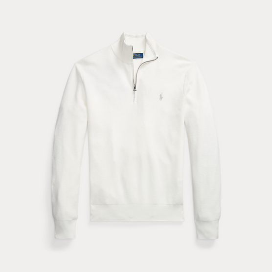 Genser - Textured Half-Zip Deckwash White