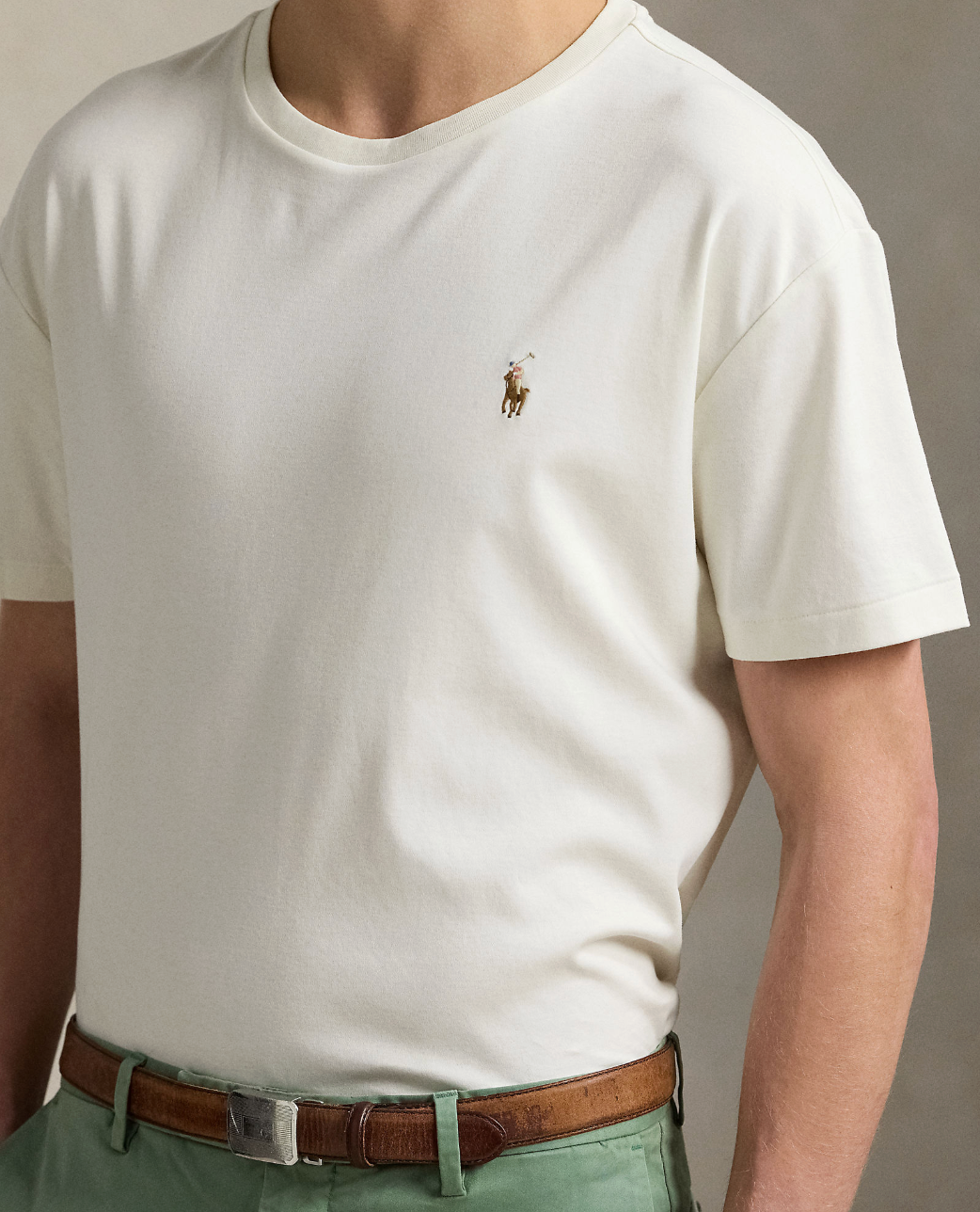 T-skjorte - Custom Slim Fit Soft Cotton T-Shirt Pale Cream