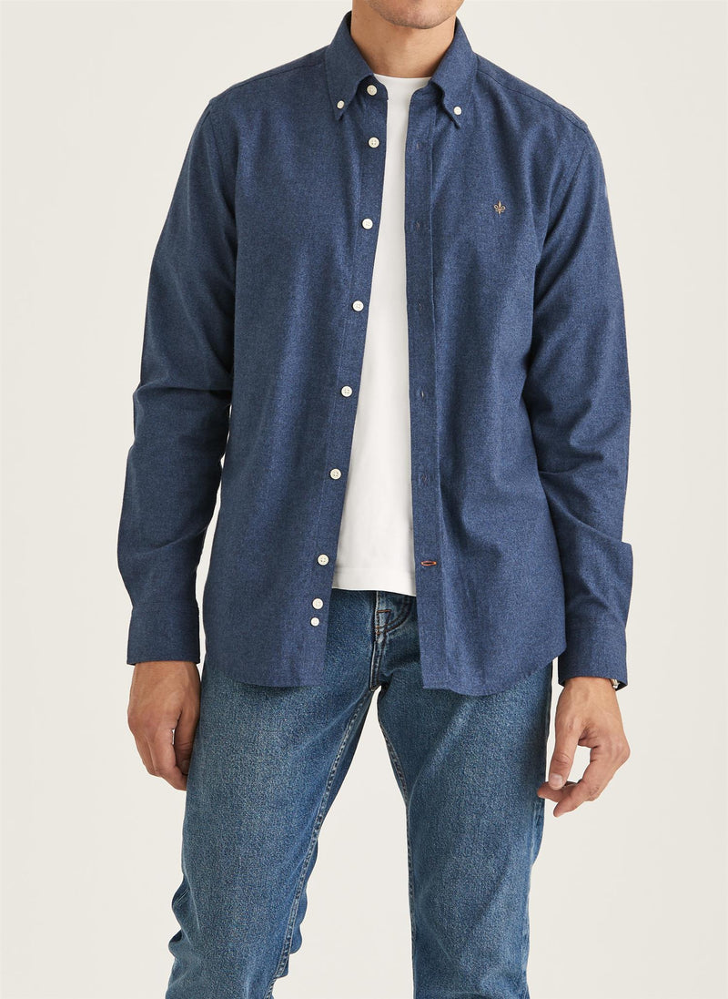 Skjorte - Watts Flannel Shirt Navy