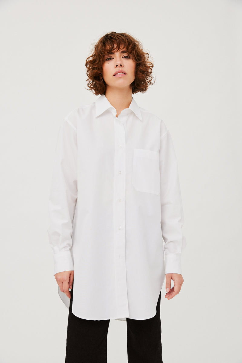 Skjorte - Long Oversized Pocket Shirt White