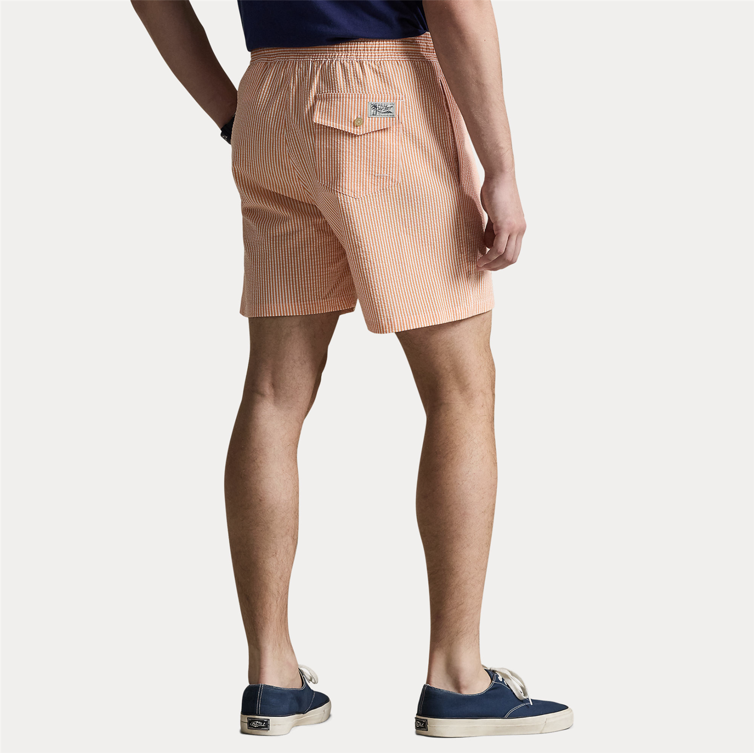 Badeshorts - Traveler Classic Swim Trunk Raft Peach Seersucker