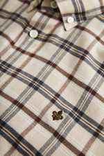 Skjorte - Soft Check Flannel Slim Fit Shirt Camel