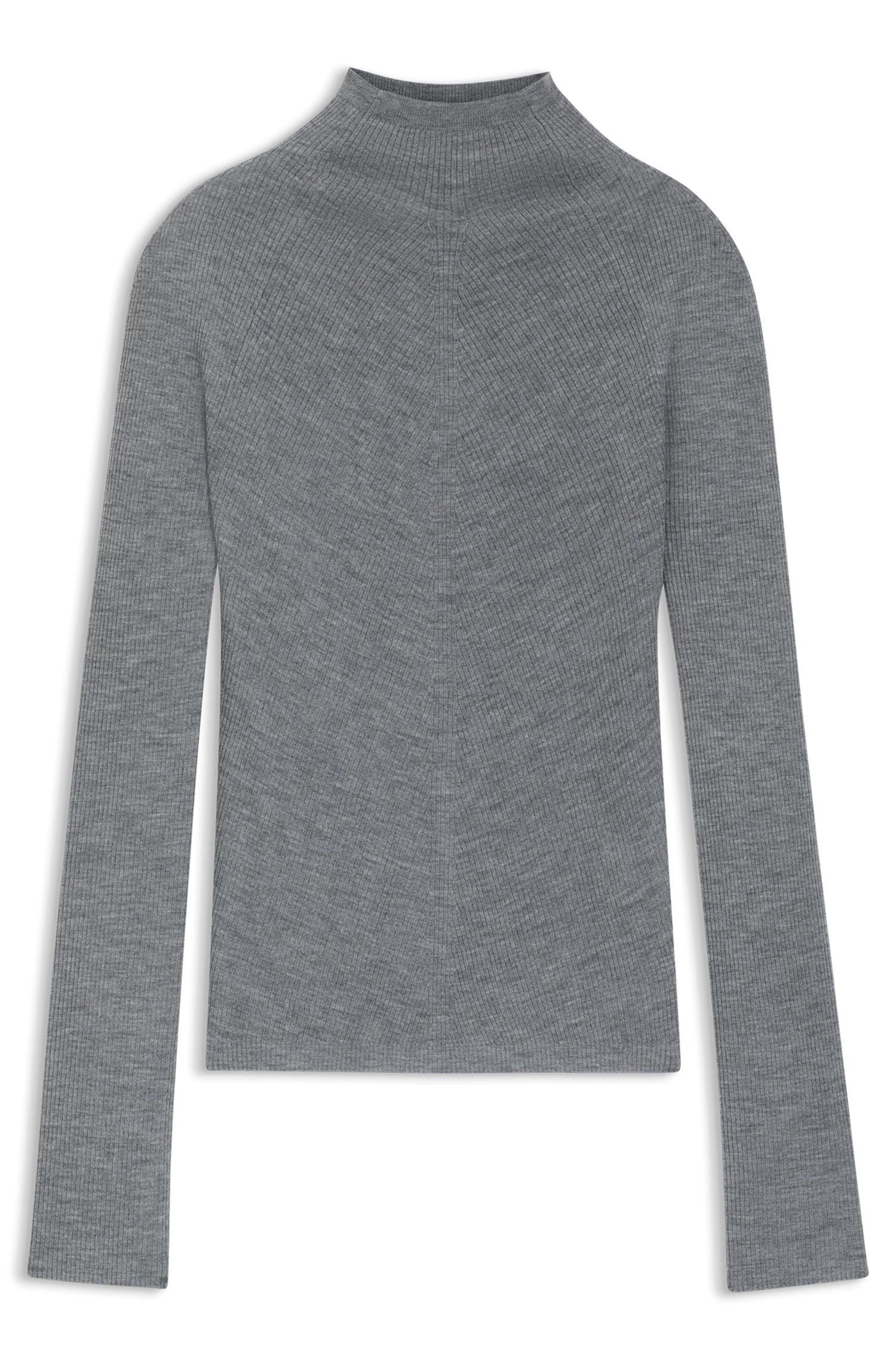 Genser  - Mock-neck sweater in in super-fine merino wool
