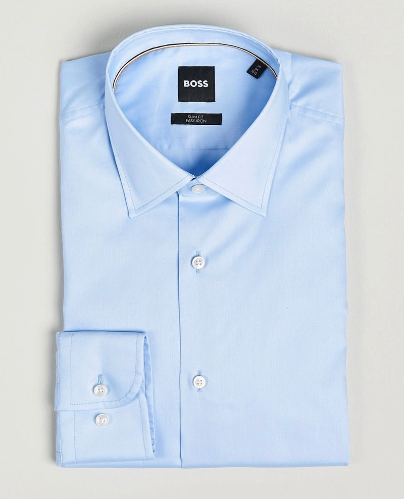 Skjorte - Slim Fit Shirt Preformance Stretch Twill Light/Pastel Blue