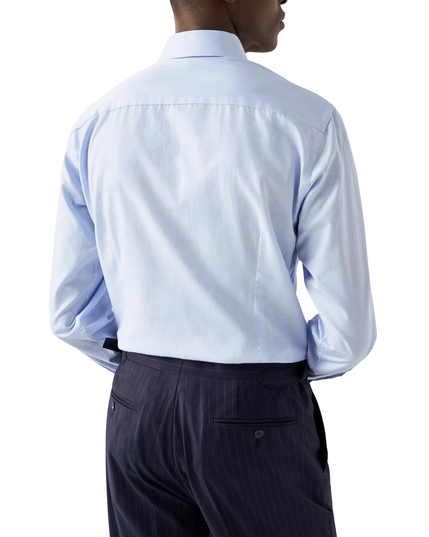 Skjorte - Light Blue Fine Striped Contemporary Fit