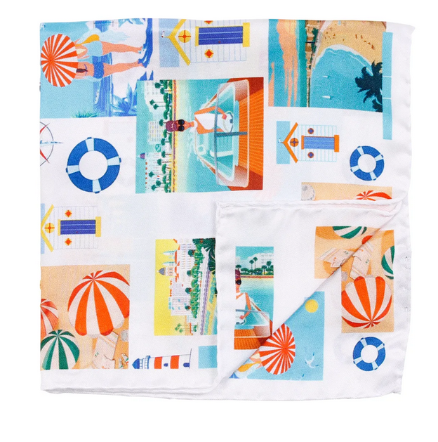 Tørkle - Pocket Square Miami Beach Twill 100 White