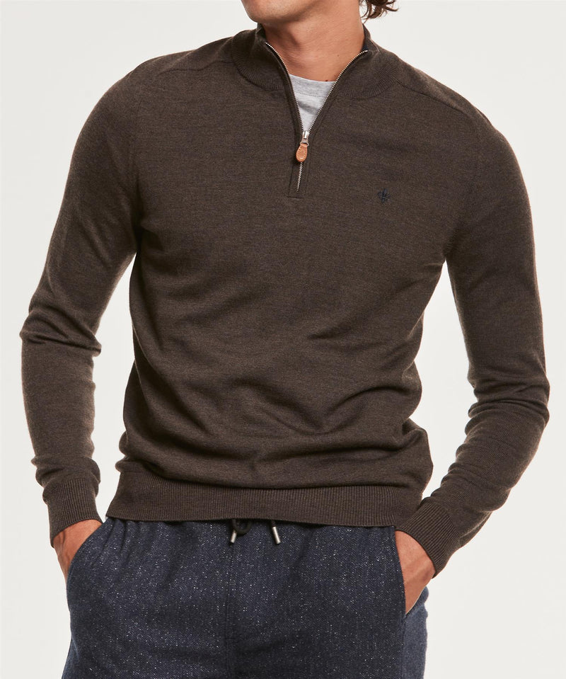 Genser - Merino John Zip Brown