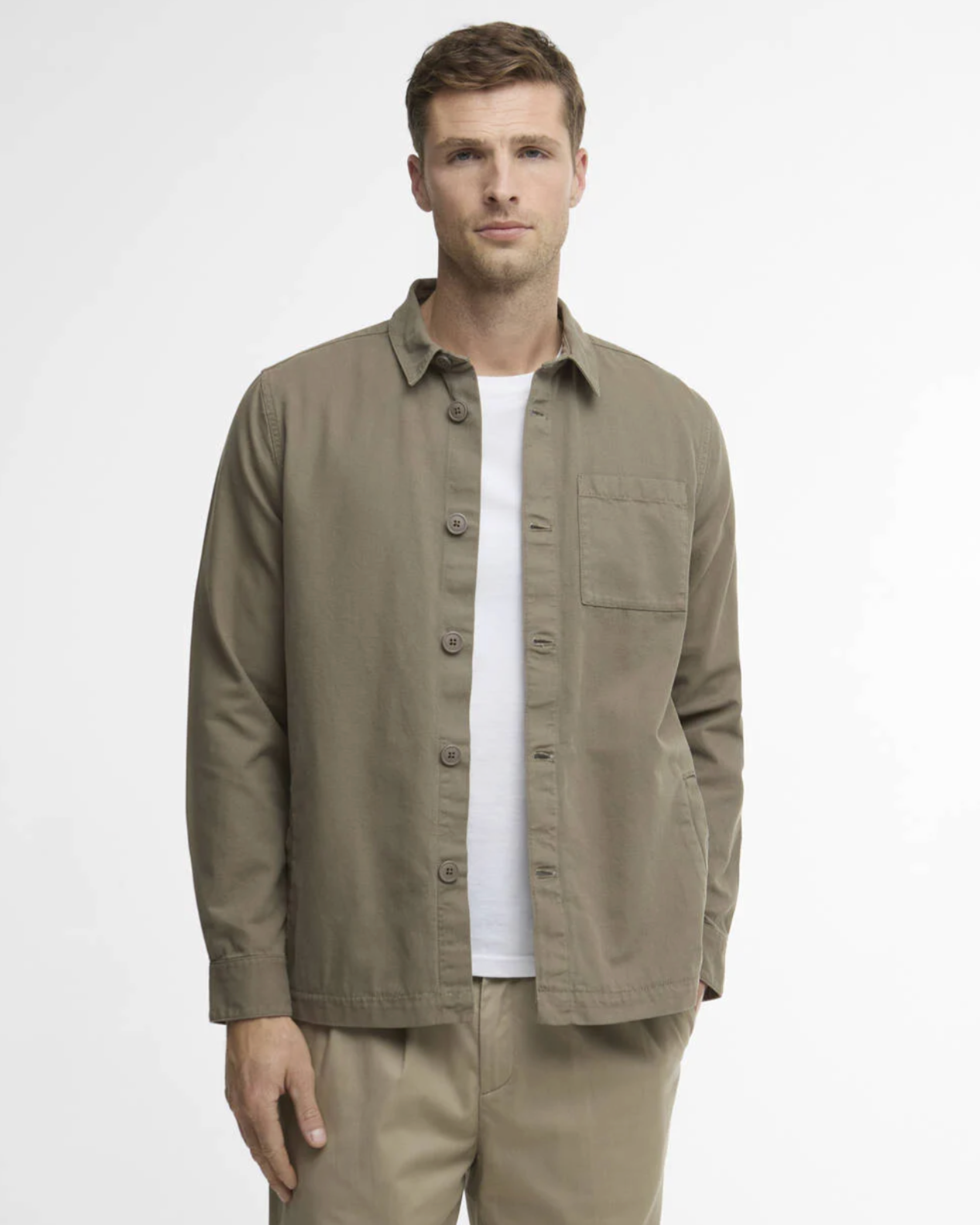 Skjorte - Washed Cotton Overshirt Smokey Olive