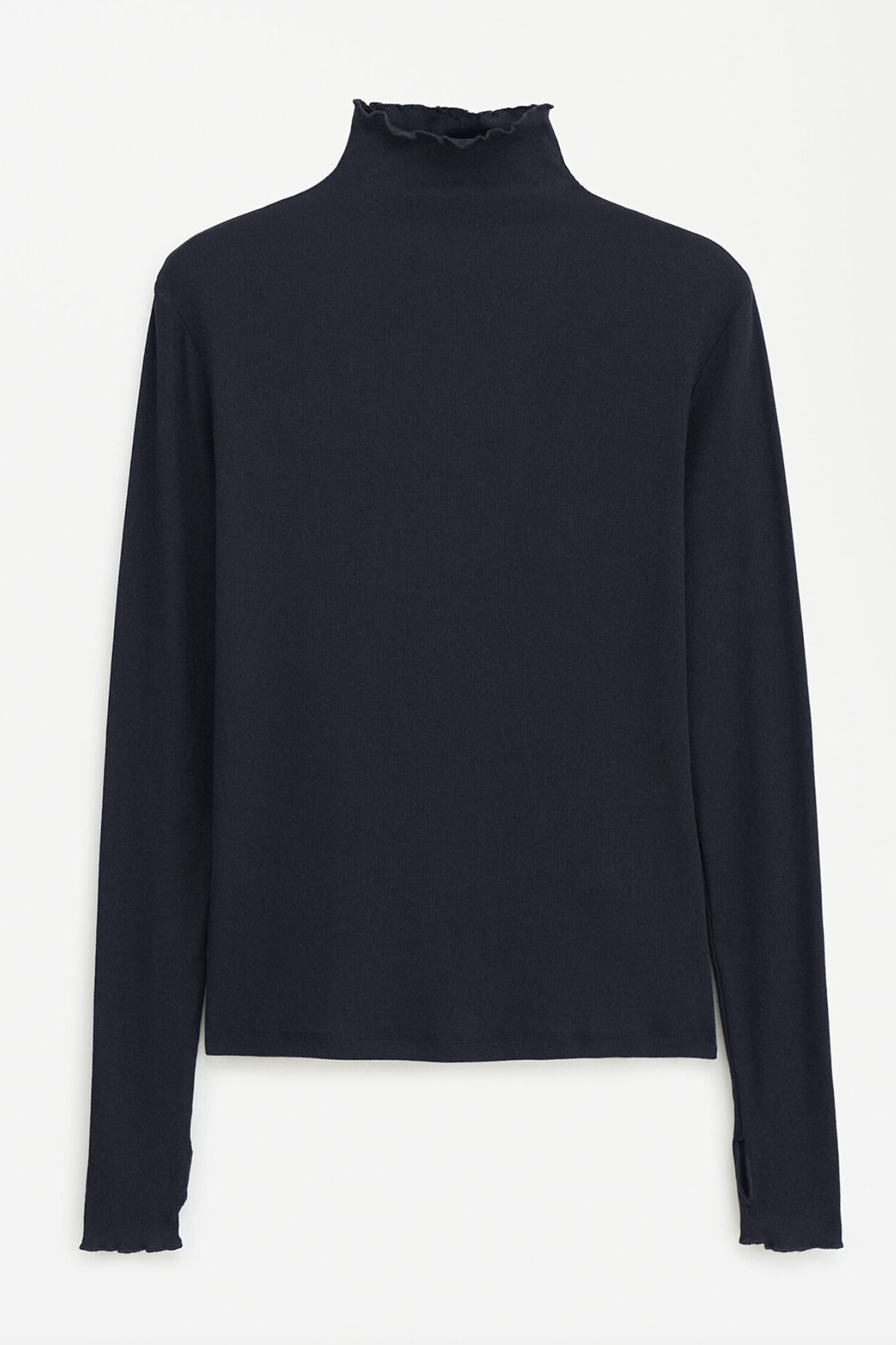 Genser - Rib Mock Neck Top Black