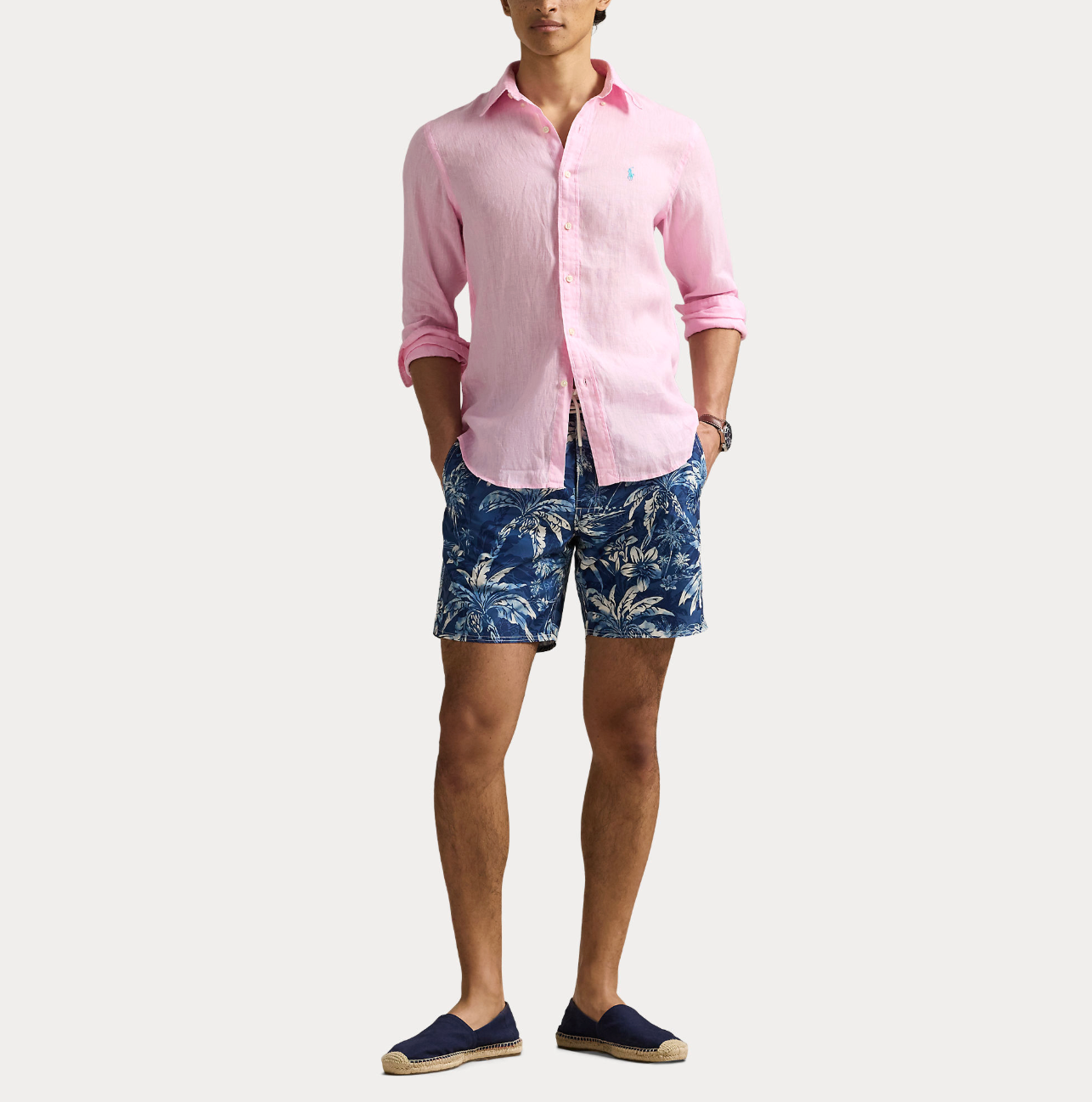 Linskjorte - Custom Fit Linen Shirt Carmel Pink