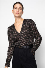 Bluse - Dune Blouse Taupe Flower Print