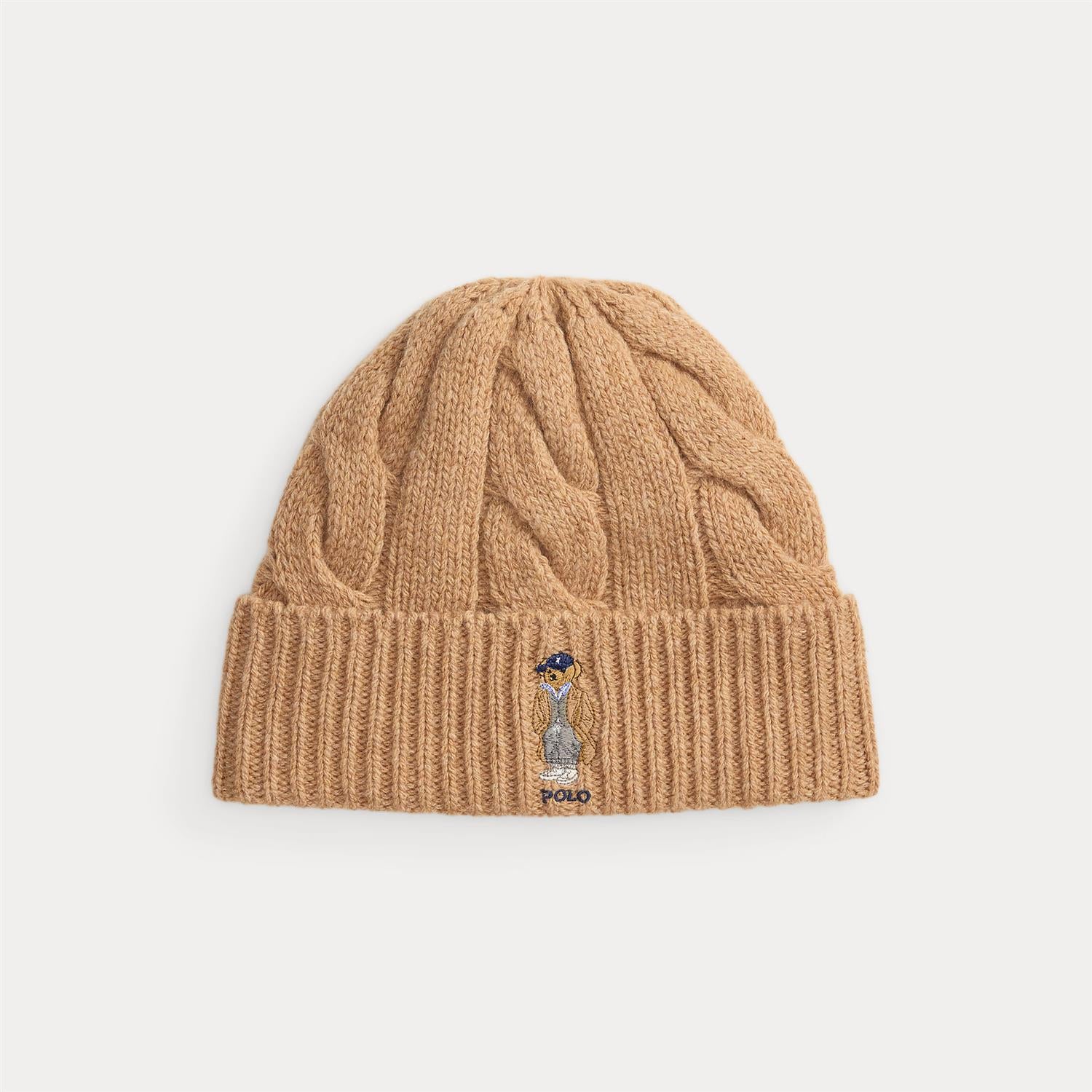 Lue - Polo Bear Cable Wool-Blend Beanie Classic Camel
