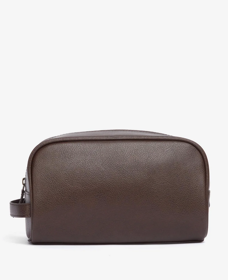 Toalettmappe - Leather Washbag Dk Brown