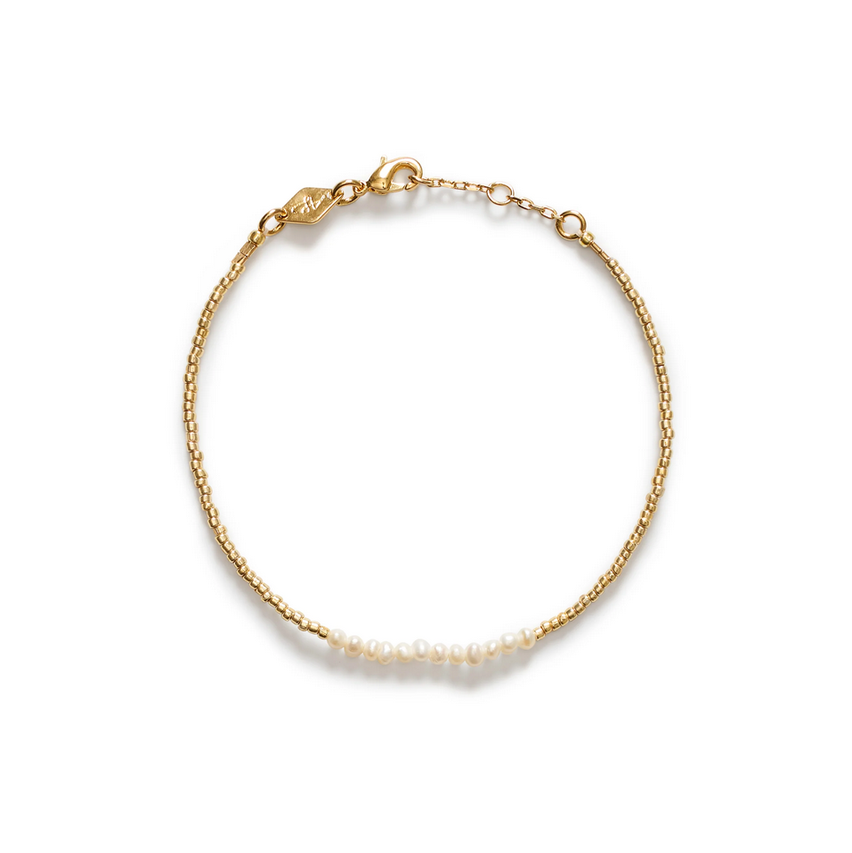 Armbånd - Slim Pearly Bracelet Gold