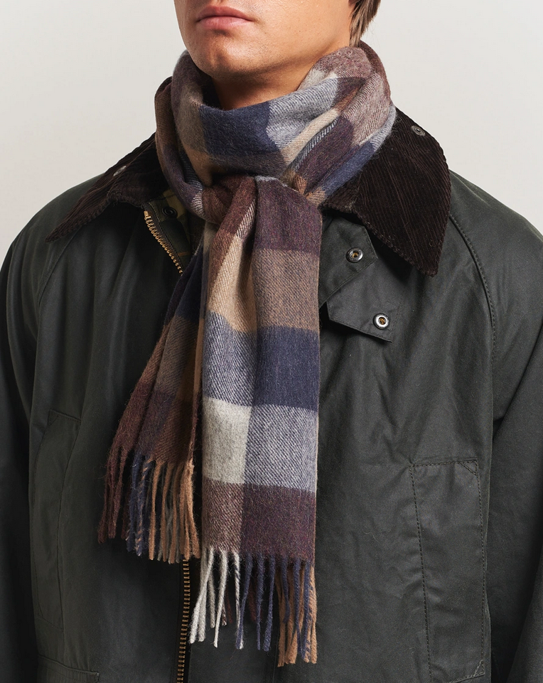 Skjerf - Lambswool Tattersall Scarf Midnight Oak