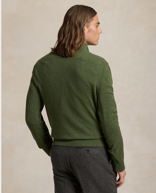 Genser - Wool Quarter-Zip Sweater Olive