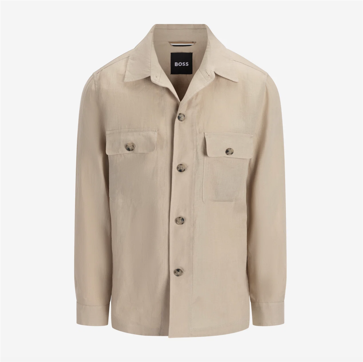 Skjorte - Relaxed-fit overshirt in linen open beige