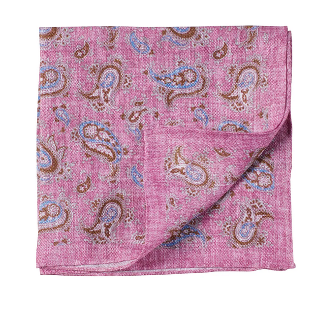 Tørkle - Pocket Square Paisley Mélange 326 Powder Pink