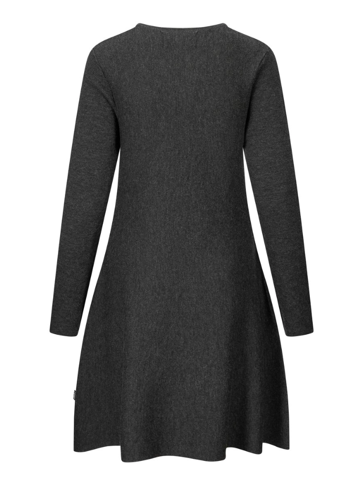 Kjole - Cecilie Merino Dress Dark Grey Melange