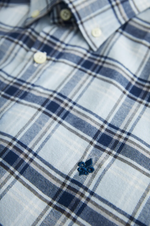 Skjorte - Soft Check  Flannel Slim Fit Shirt Blue