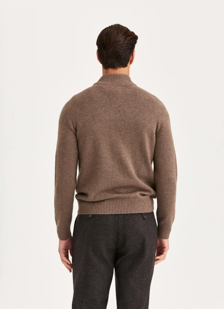 Genser - New Hertford Half Zip Brown