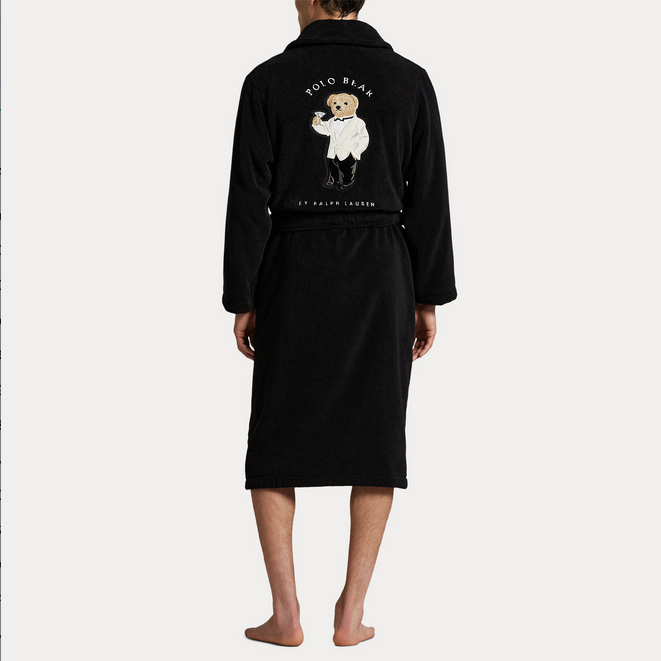 Morgenkåpe - Polo Bear Cotton Terry Robe Black