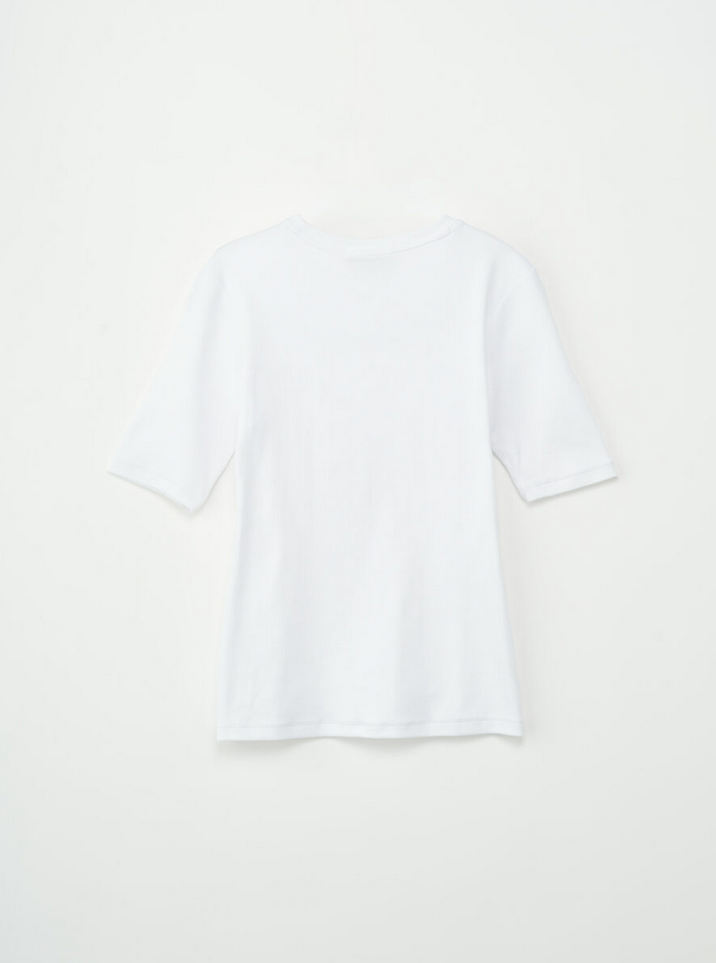 T-Skjorte - Half Sleeve Roundneck Rib Tee White