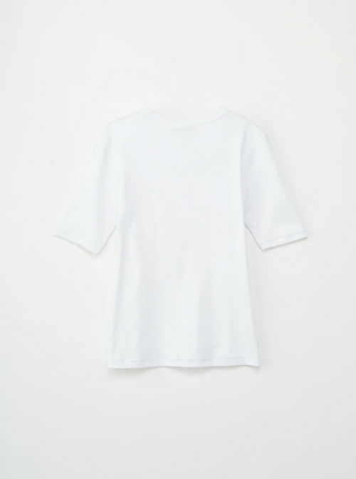 T-Skjorte - Half Sleeve Roundneck Rib Tee White