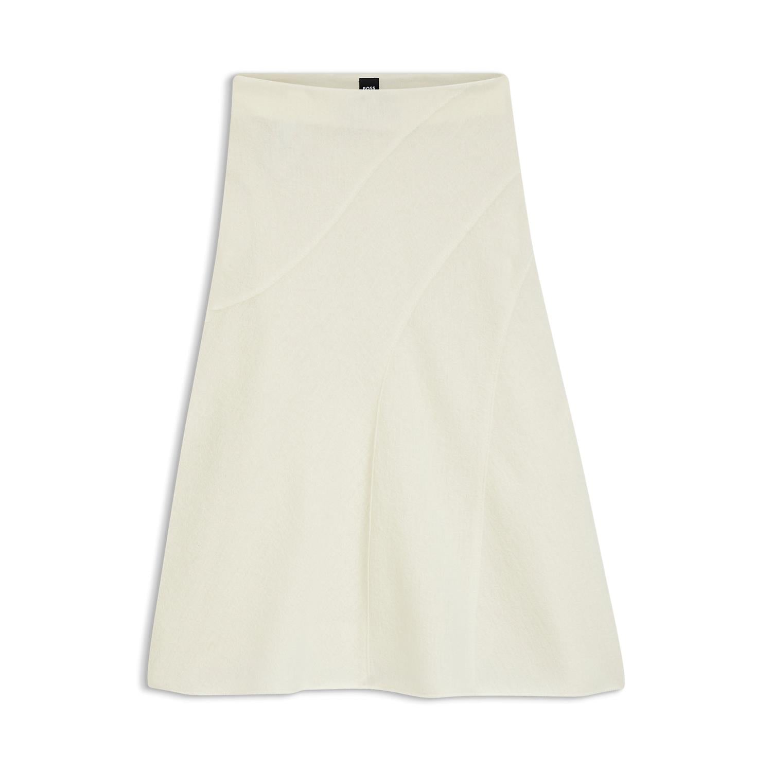 Skjørt - A-line skirt in boiled wool Open White