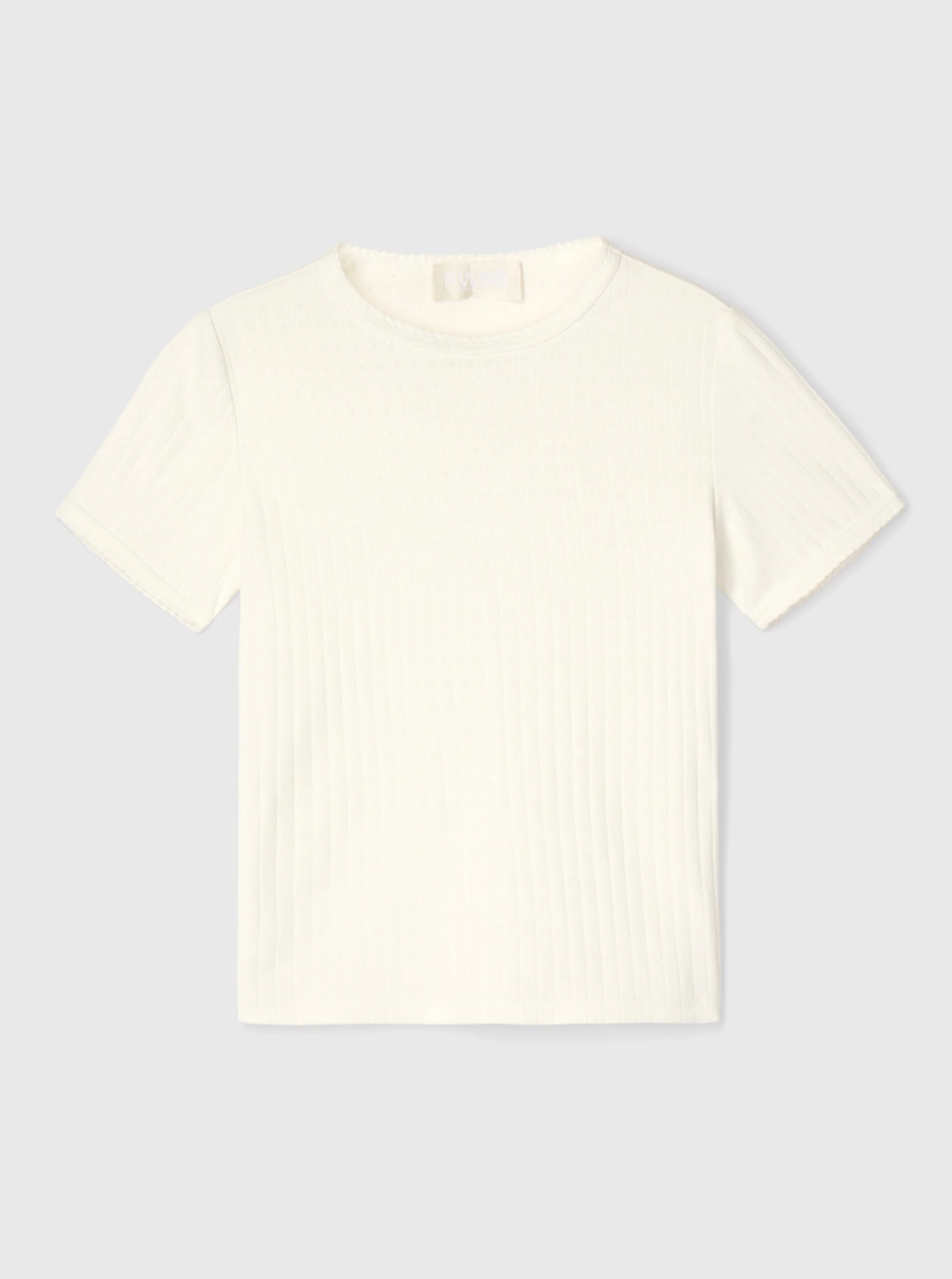T Skjorte - Pointelle Jersey Cap Sleeve Tee Bright White