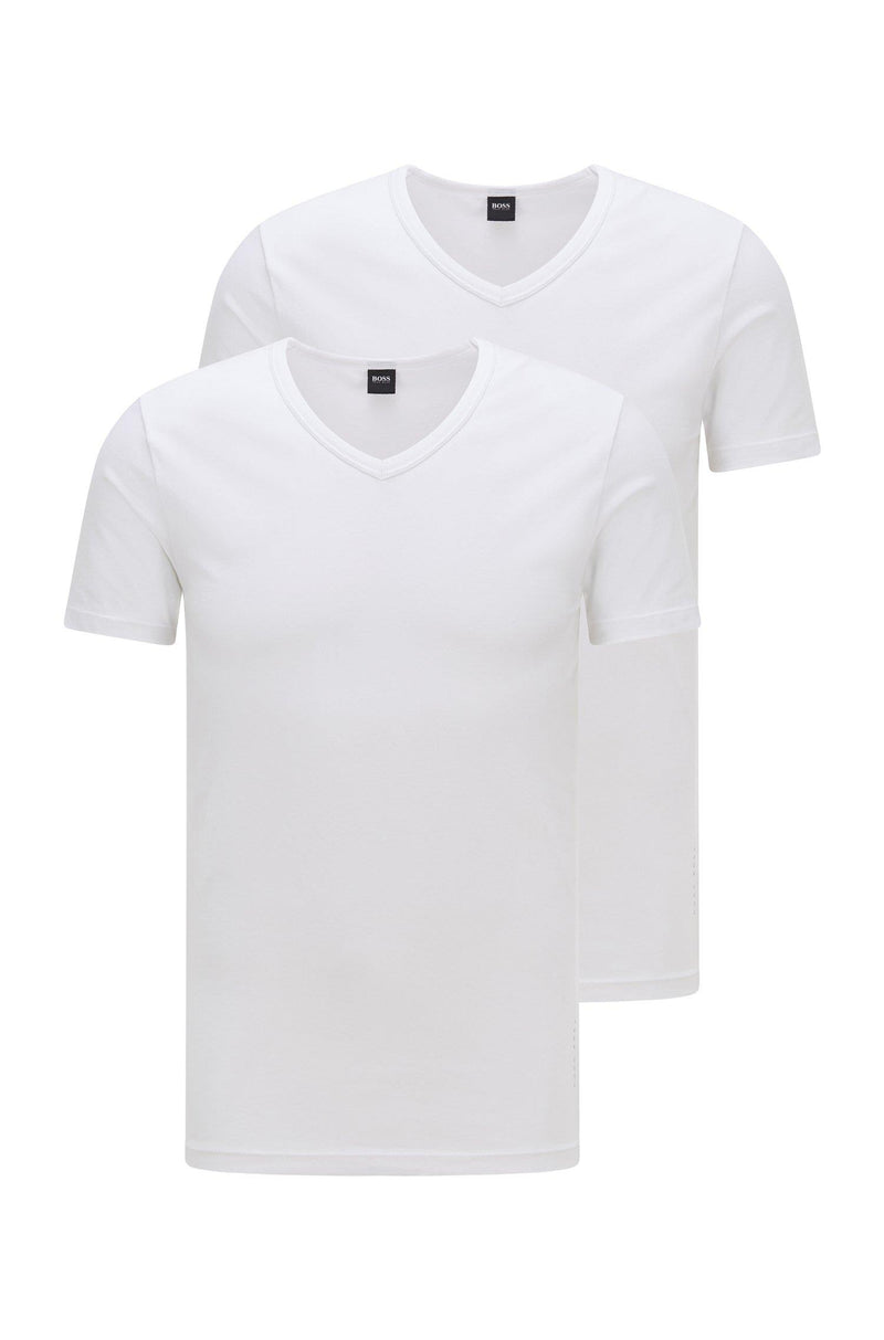 T-skjorte - Two-pack V-neck Slim-fit T-shirts White