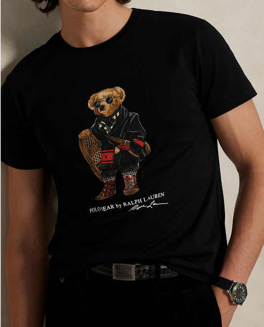 T skjorte - Custom Slim Fit Polo Bear Jersey t shirt Black