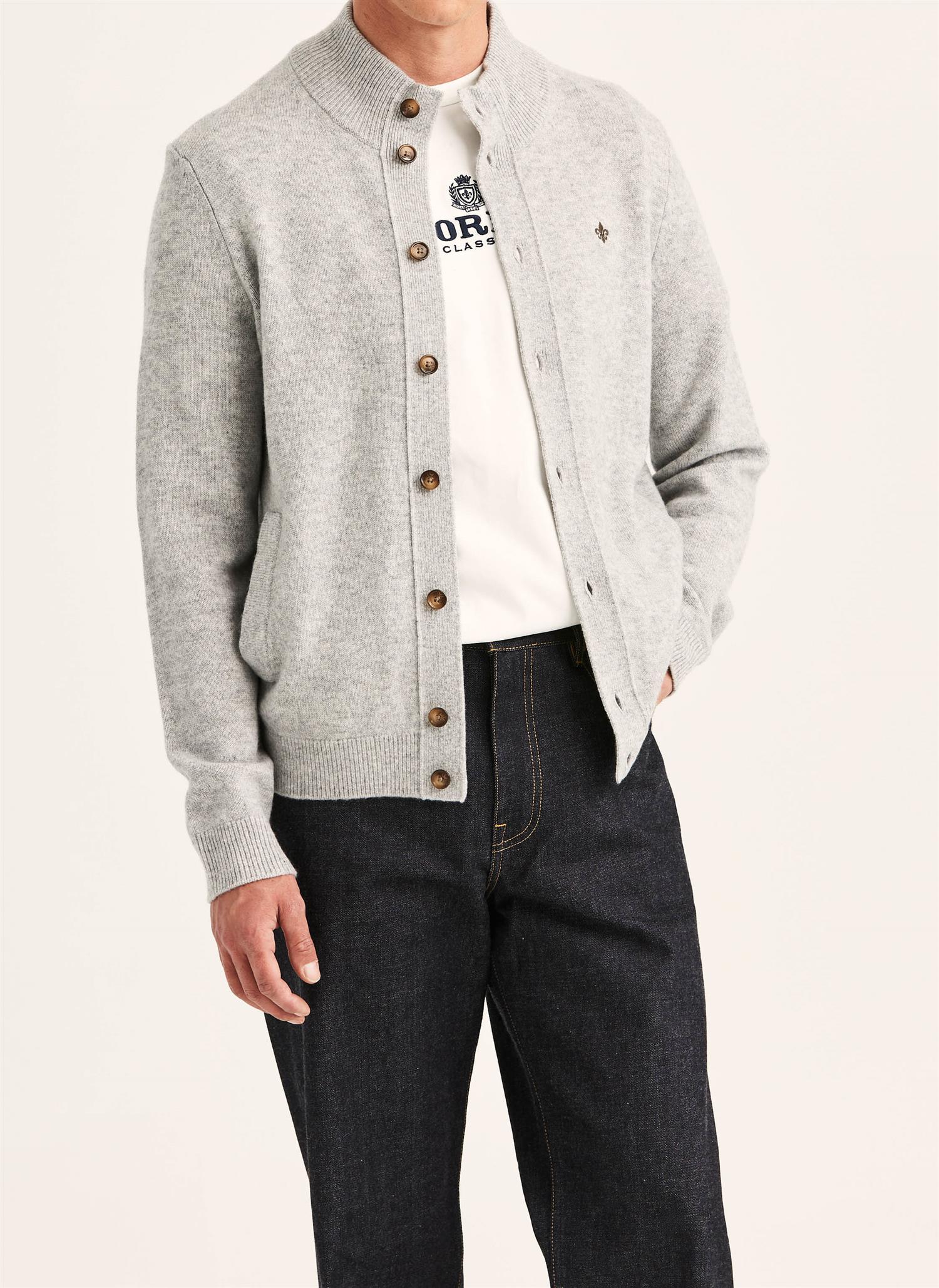 Genser - Hertford Button Cardigan Grey