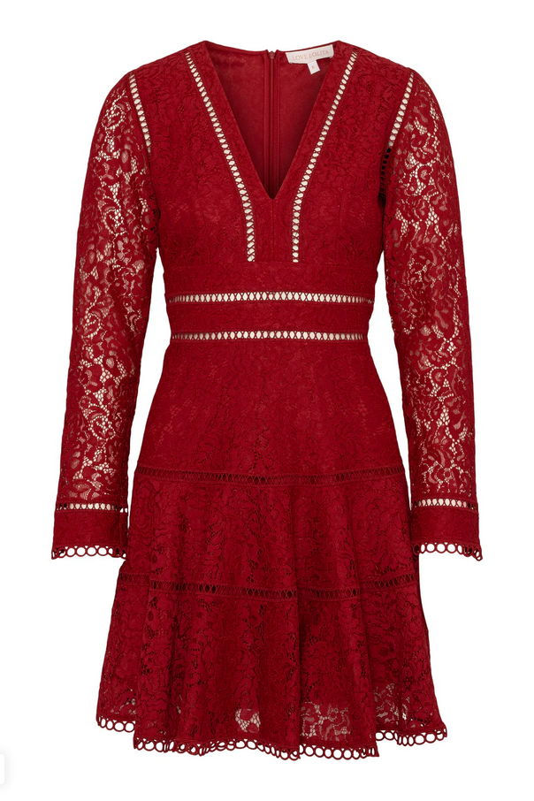 Kjole - Ellie Dress Red Lace