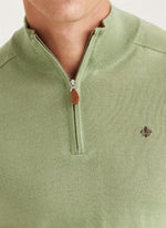 Genser - Merino John Zip Green