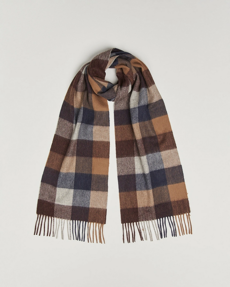 Skjerf - Lambswool Tattersall Scarf Midnight Oak