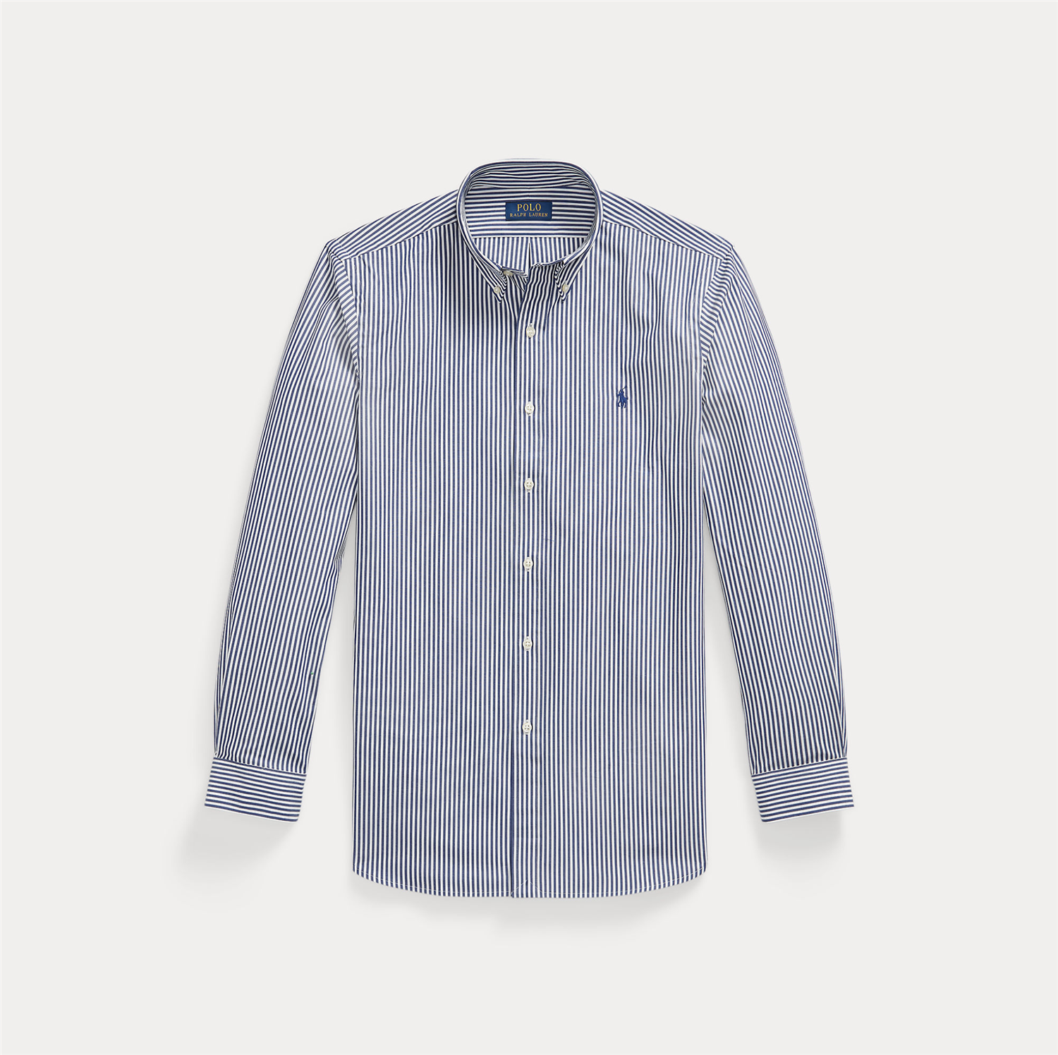 Skjorte - Custom Fit Striped Stretch Poplin Shirt Navy/White