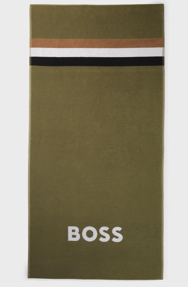 Strand håndkle - Louis Beach Towel Cotton Stripes Logo Medium Green