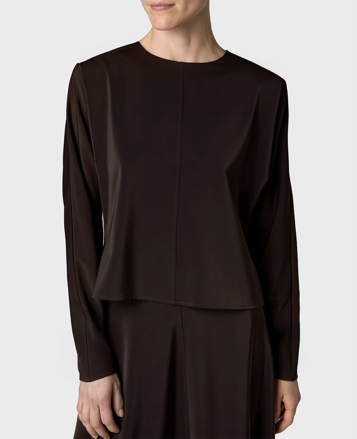 Bluse - Cedar Satin Blouse Chocolate