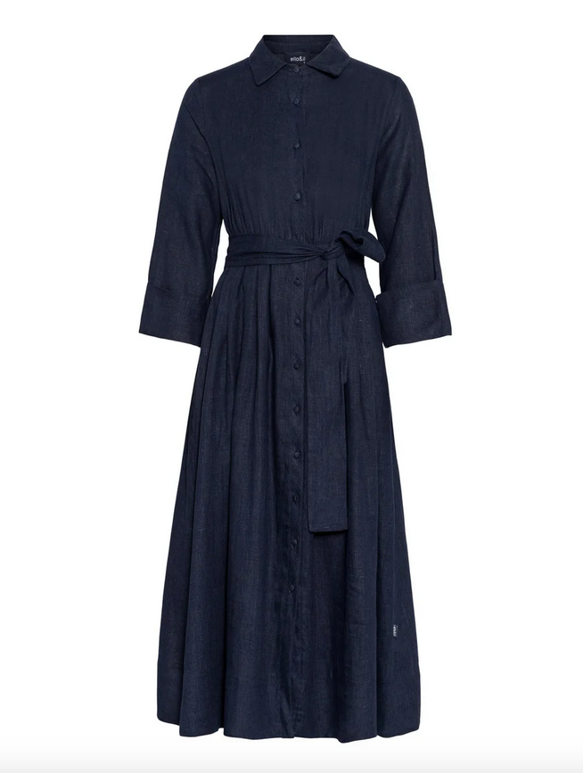 Kjole - Marja Linen Dress Navy