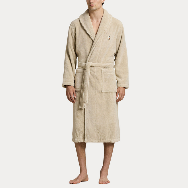 Morgenkåpe - Cotton Terry Robe Khaki Stone