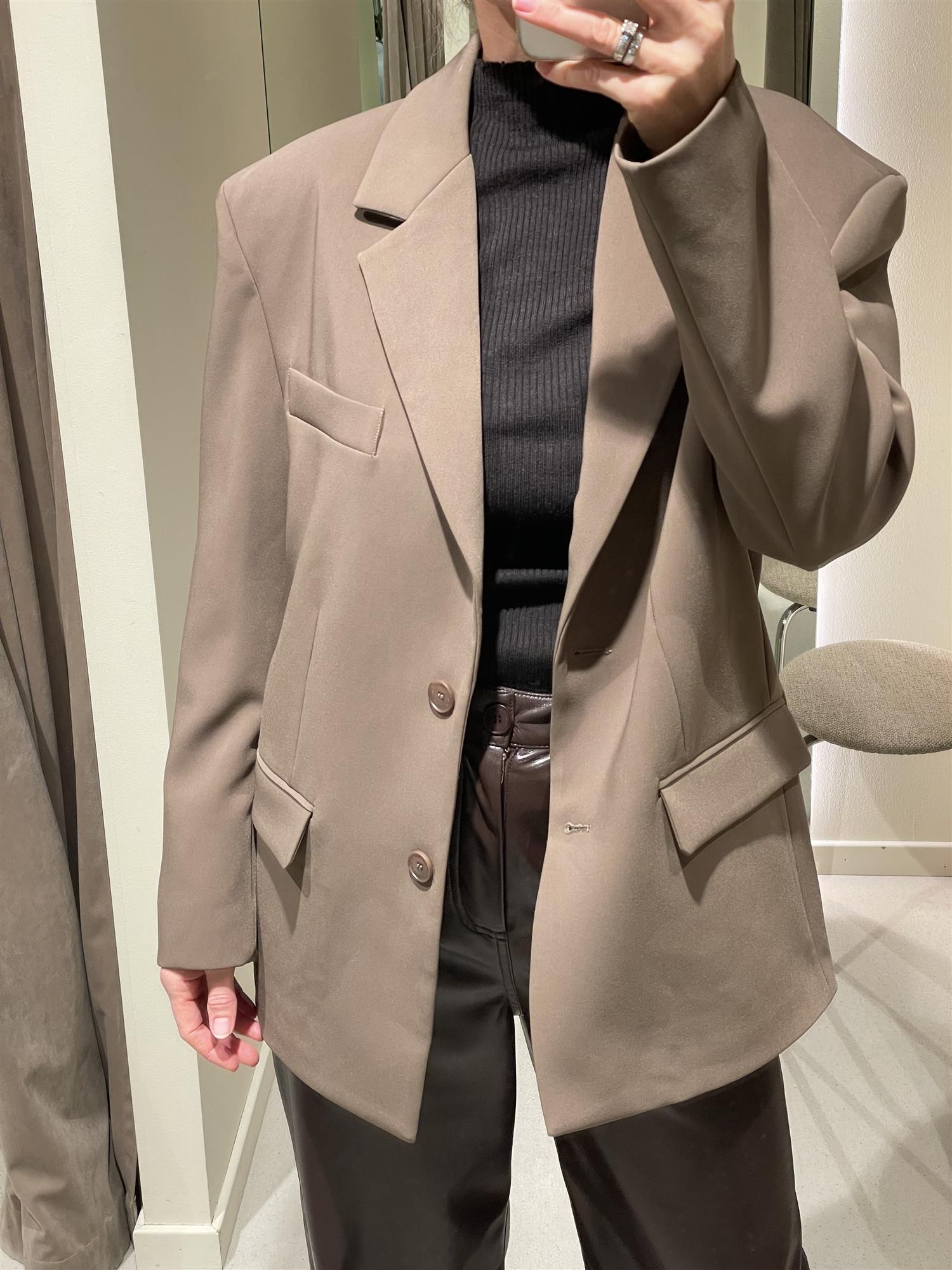 Blazer - Oversized Blazer Dark Earth