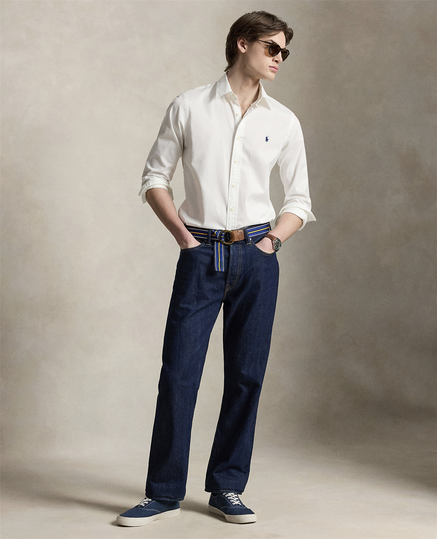 Skjorte - Custom Fit Featherweight Twill Shirt White