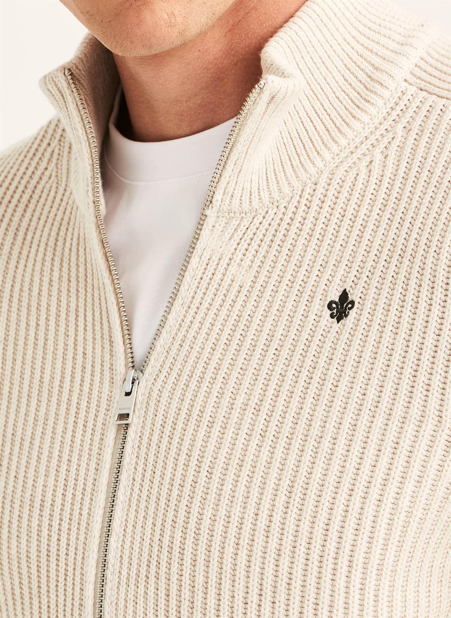 Cardigan - Duncan Zip Cardigan Khaki